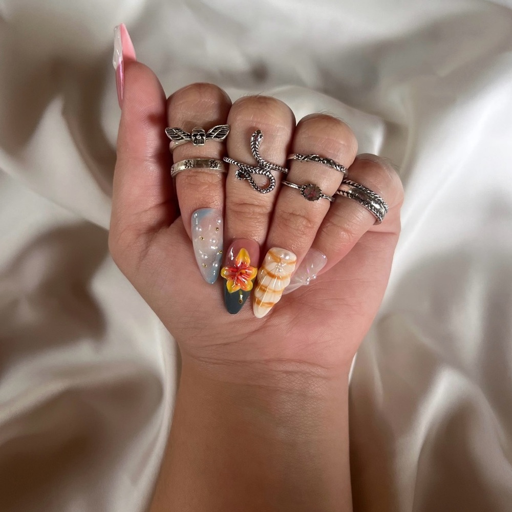 6PC SILVER RING SET